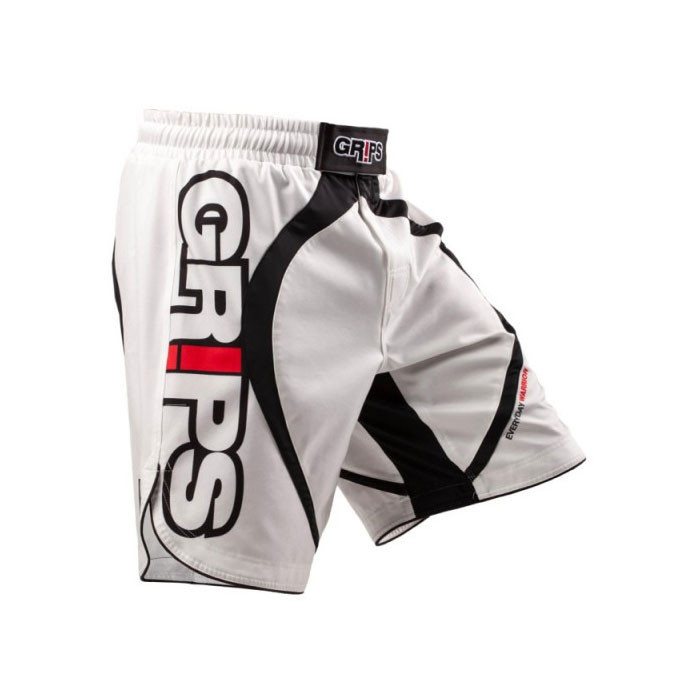 Grips Athletics Miura Evo White Fight Shorts - The Jiu Jitsu Shop