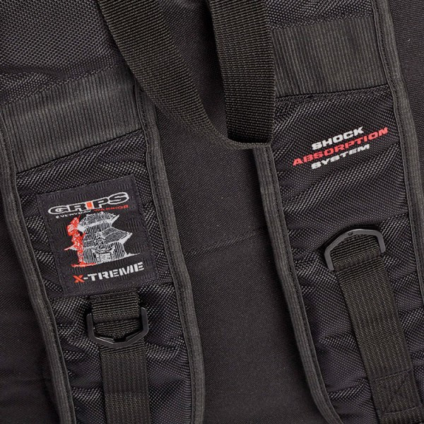 Grips Athletics Duffle Backpack Black convertible bag @ www.thejiujitsushop.com  zoomed into shoulder straps

Enjoy free shipping on this high quality mma and bjj bag