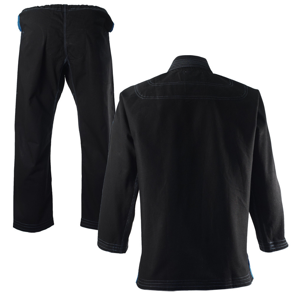 Inverted Gear Black Light Pearl Weave Gi Skies with teal - The Jiu Jitsu Shop @ http://www.thejiujitsushop.com

Back of gi jacket and pants