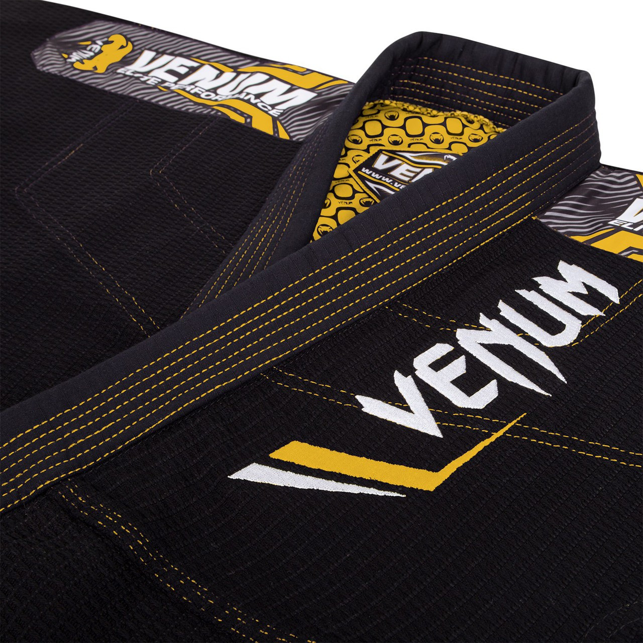 Venum Elite Gi Black and yellow lapel embroidery now available at www.thejiujitsushop.com

Enjoy free shipping from The Jiu Jitsu Shop