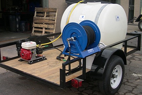 mobile tank water trailer gallon sprayer wash washer pump pressure drive
