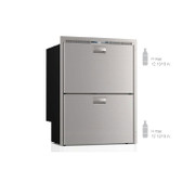 Vitrifrigo DW180IXN1-EFI-2 Double Drawer freezer w/ice maker, Stainless door, Flush Flange