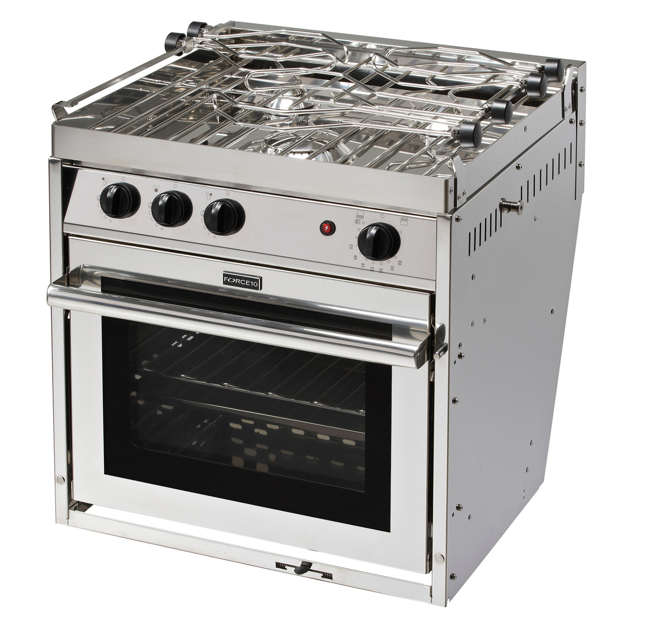 Force 10 3Burner w/Oven & Broiler Euro Standard Gimbaled F63356