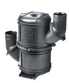 Vetus Black HD rotatable waterlock/muffler type NLP50S, with rotating inlet and outlet for Ø 50 mm hose