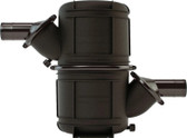 Vetus Black HD rotatable waterlock/muffler type NLP65, with rotating inlet and outlet for Ø 65 mm hose