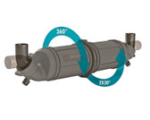 Vetus Rotatable waterlock/muffler type NLPH, horizontal, with rotating inlet and outlet for Ø 60 mm hose