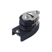 END FITTING T-TRACK 26X4 ALU + DOUBLE SHEAVES D35 + FRONTAL BECKET