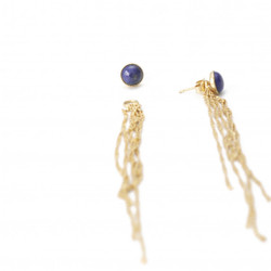 Aura Bijoux Chain Earings Royal Blue