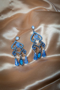 Pat Whyte Diamonte Earrings Blue