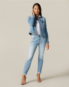 7 For All Mankind Blue Relaxed Skinny Jeans 