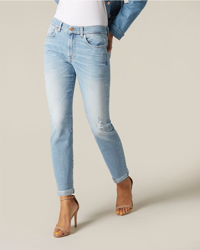 7 For All Mankind Blue Relaxed Skinny Jeans|Anastasia Boutique