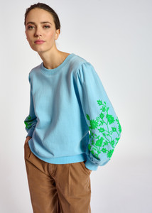 Essentiel Antwerp Bayles Embroidered Sweatshirt Pale Blue/Green