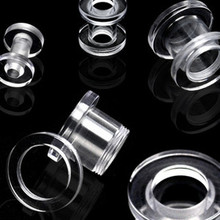 0g Clear Screw PLUGS ear gauges stretching tunnels -PAIR