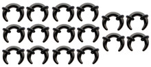 16pc set BLACK Acrylic U Shaped Pinchers 0g-14g septum ears