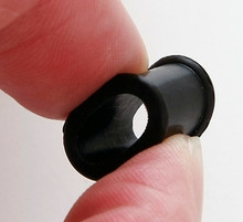Pair BLACK SILICONE TUNNELS Plugs ear gauge 1" inch