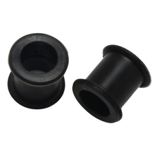 Pair BLACK SILICONE TUNNELS Plugs ear gauge 7/8 inch
