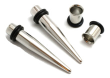 Pair of 316l Steel Tapers and Tunnels Ear Stretching Kit Gauges Gauging Plugs Choose 1g 7/16 1/2 9/16 5/8 00g-14g