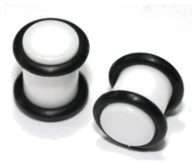 Pair white 4g 5mm gauge Acrylic Plugs tunnels ear gauges taping