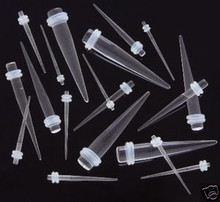 Clear 2g Tapers Expanders EAR STRETCH plugs 6mm PAIR