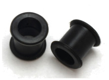 Pair BLACK SILICONE TUNNELS Plugs ear 00g gauge 10mm