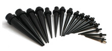 Black EAR STRETCHING KIT TAPERS 00-14g -18pc set
