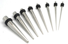 9pc Steel Tapers EAR STRETCHING KIT plugs Set  00g 0g 2g 4g 6g 8g 10g 12g 14g