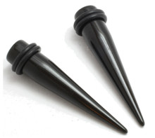 Pair 8g Black EAR STRETCHING TAPERS 8 gauge pair kit 3mm