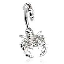 Scorpion Steel Belly Button Ring Bar Naval Navel 14g 3/8