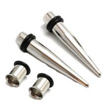 1g 1 gauge 7mm PAIR Steel Tapers AND Tunnels Ear Stretching Kit