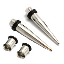 9/16" 14mm PAIR Steel Tapers AND Tunnels Ear Stretching Kit