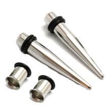 5/8" 16mm PAIR Steel Tapers AND Tunnels Ear Stretching Kit