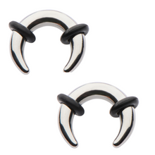 Pair 1g 7mm Steel Ear Plugs Tunnels Tapers Pinchers Horseshoes Gauges Septum
