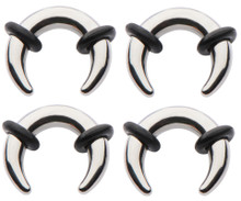 Set of 4 Steel Pinchers for Septum Stretching Kit Ears Tapers Horseshoe Gauges 00g 0g 1g 2g 4g 6g 8g 10g 12g 14g