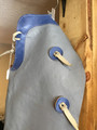 Leather chaps gray with blue trim 