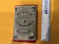 DuPont Superfine F Gunpowder, Wilmington Delaware. Bright red! Tin 