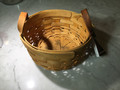 Longaberger Basket 7” with small leather handles, note small stain.