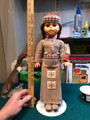 Doll Native American with real leather & beaded dress/outfit display toy