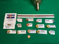 Assorted Railroad buttons, tie tacks and pins