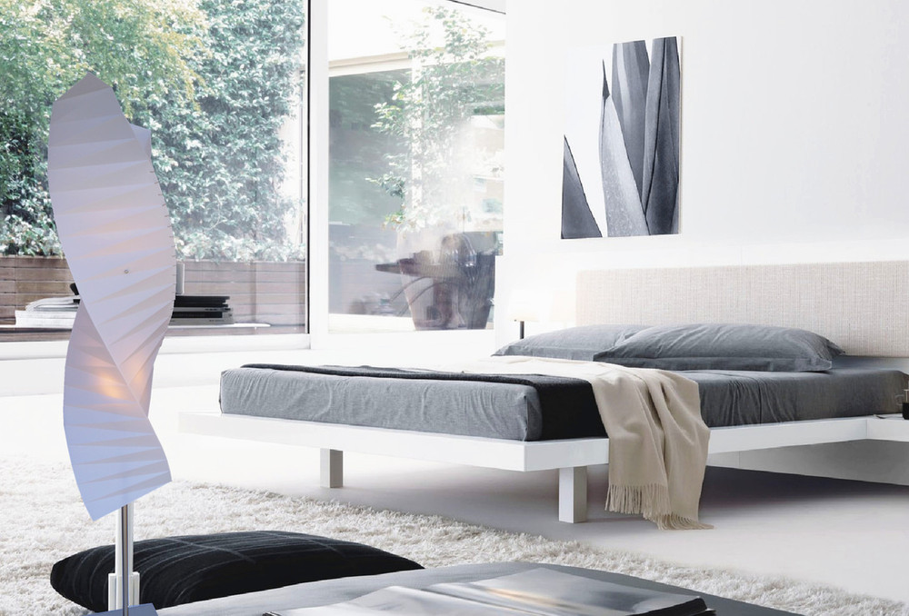 white modern floor lamp