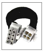 CB-4MP4-8F 8-pin EPS female cable adapter, P4 ATX 4-pin male, 6in, black sleeved