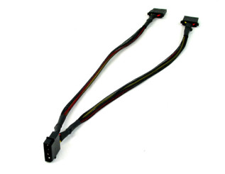 CB-Y24SL 24inch 4Pin Molex (M) to 2 X 4Pin Molex (F) Y Cable splitter, Black Sleeved