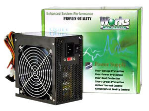 Works W450CN 450W ATX Power Supply w/ 120mm Blue LED Fan
