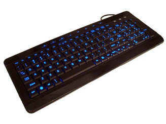 W-9868 Multimedia Blue LED Luminescent USB Keyboard, Black