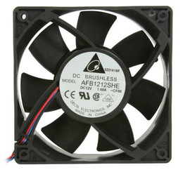 Delta AFB1212SHE-CF00 120x38mm 2 Ball Bearing Extreme Hi Fan, 3 Bare Wires