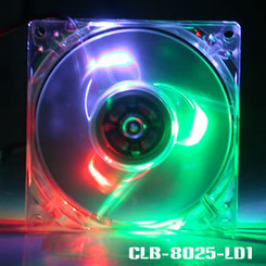 Evercool CLB-8025-LD1 80mm Fan w/ 3 Color LED  (B,G,R)