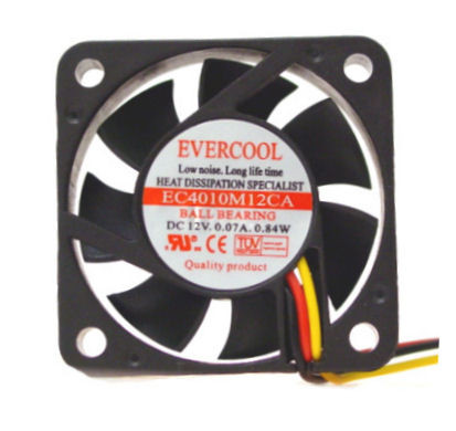 Evercool 40x40x10 mm Ball Bearing fan 3Pin EC4010M12CA B-3T-L - AeroCooler
