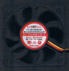 Evercool 50x10mm EC5010M12CA 12V Ball Bearing Fan,3Pin