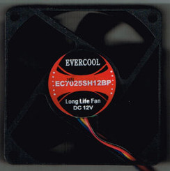 EverCool EC7025SH12BP 70x70x25mm 12v Dual Ball 4Pin PWM Fan