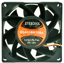 EverCool EC8038H12BA 80mm x 38mm 12V 3Pin Ball Bearing Fan