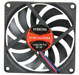 EverCool EC8010LL05E 80x10mm 5V Ball Bearing Fan, 3Pin